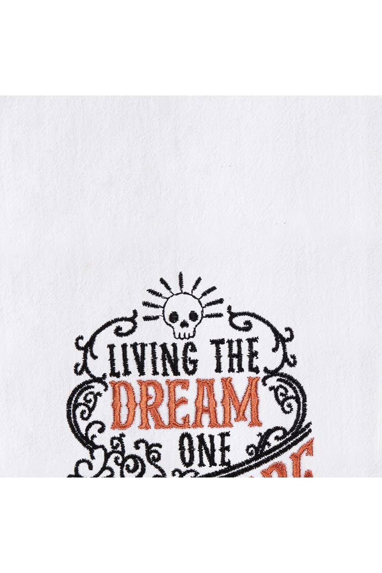 Skull Dream Nightmare Tomb Phrases Halloween Towel, Alternate, color, Orange
