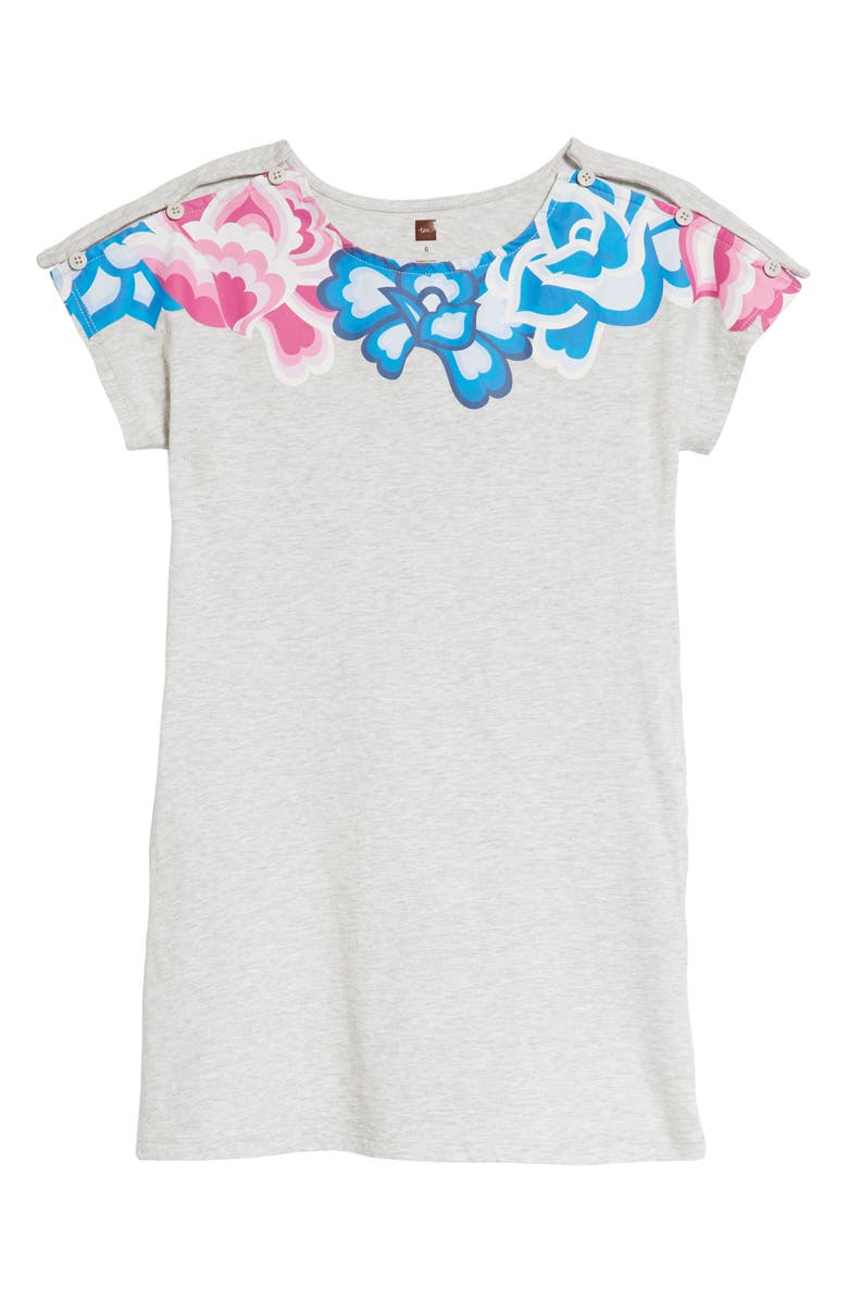 Tea Collection Button Shoulder T-Shirt Dress, Main, color, 