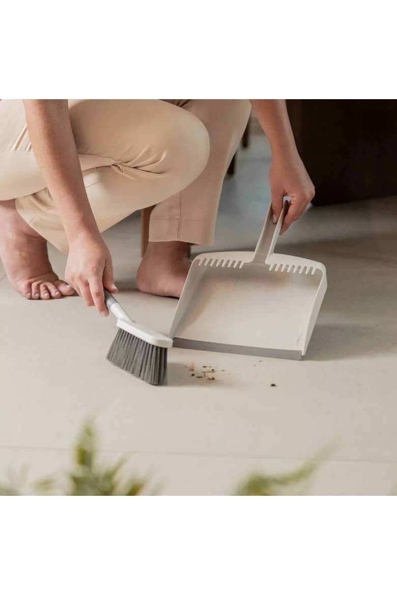 Compact Ergonomic Hand Broom and Dustpan Set, Alternate, color, White