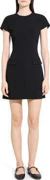 Theory Short Sleeve Front Zip Minidress