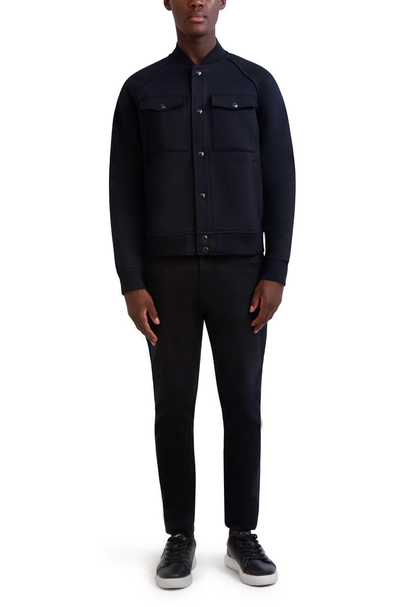 KARL LAGERFELD PARIS Fleece Bomber Jacket, Alternate, color, 