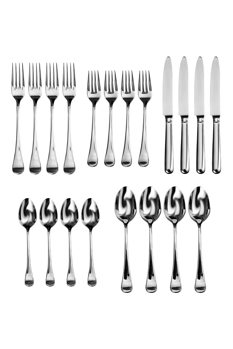 Modigliani 20-Piece Flatware Set, Alternate, color, SILVER
