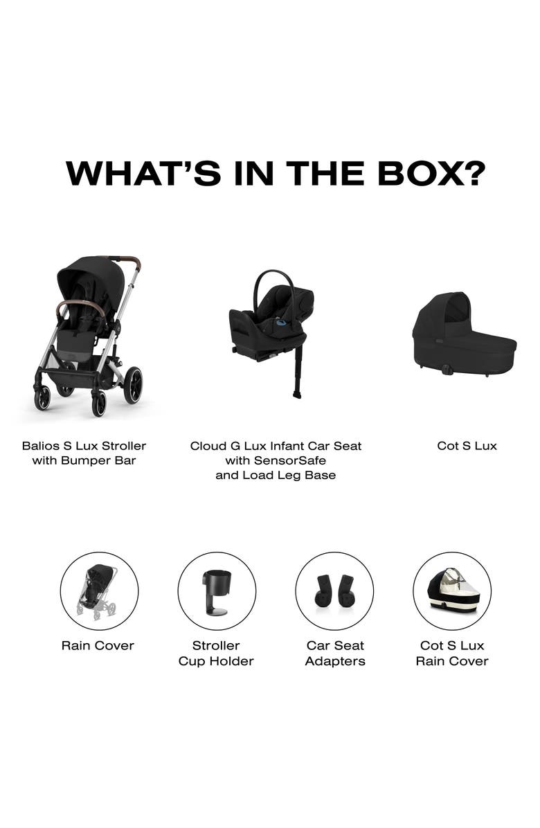 CYBEX Balios S Lux 2 Stroller, Cloud G Lux Infant Car Seat & Cot S Lux Travel System, Alternate, color, 