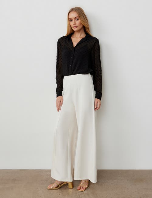Finery London Matilda Ponte Jersey Trousers In White