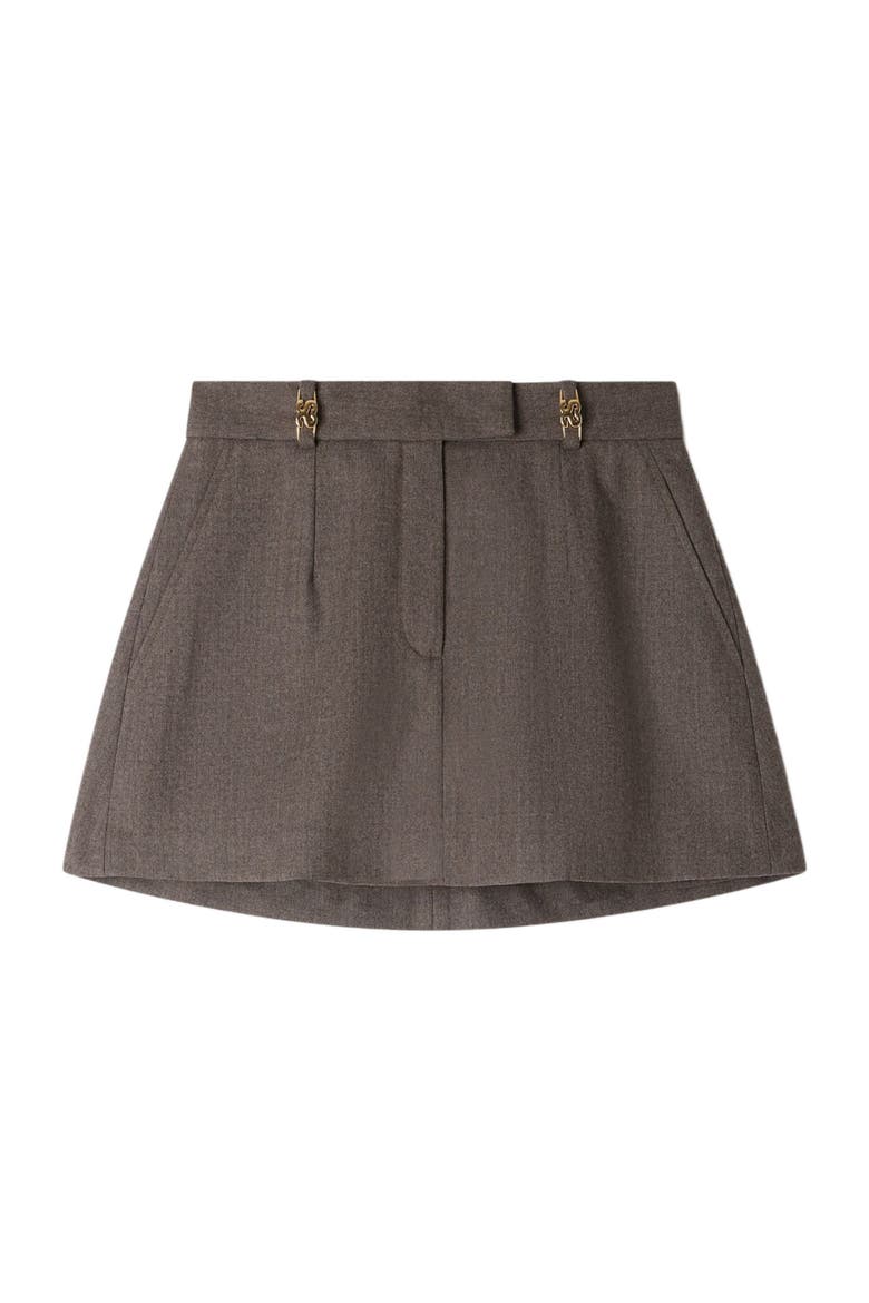 Wool Skort, Alternate, color, Greige