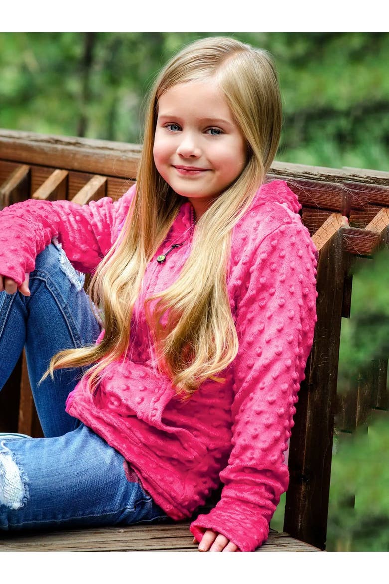 Minky Bubble Zip Hoodie, Alternate, color, Fuchsia