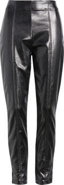 Hue Coated High Waist Cigarette Pants