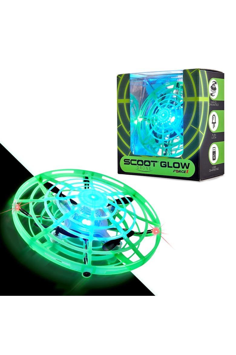Scoot Glow Hand Operated Drone, Main, color, Green