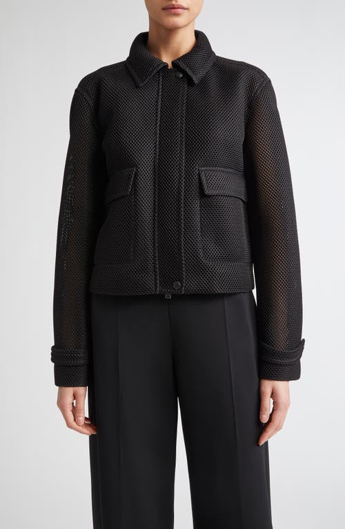 Max Mara Boxy Jacket In Technical Mesh In Black