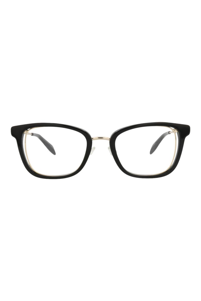 51mm Square Optical Glasses, Main, color, BLACK GOLD TRANSPARENT