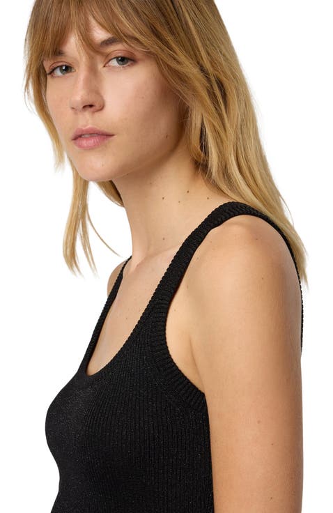 Tank Top In Viscose And Lamé Blend