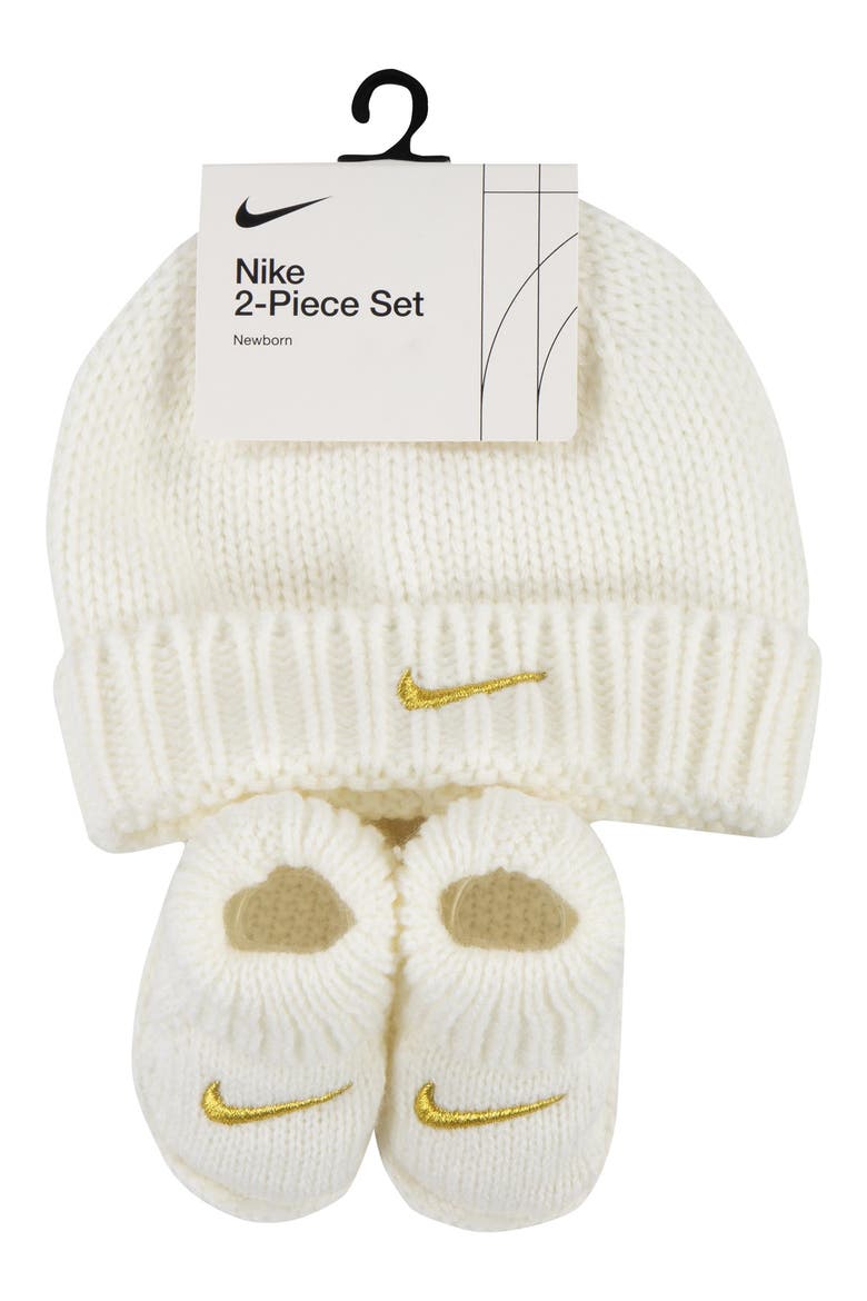 Cable Knit Beanie & Booties Set, Alternate, color, SAIL