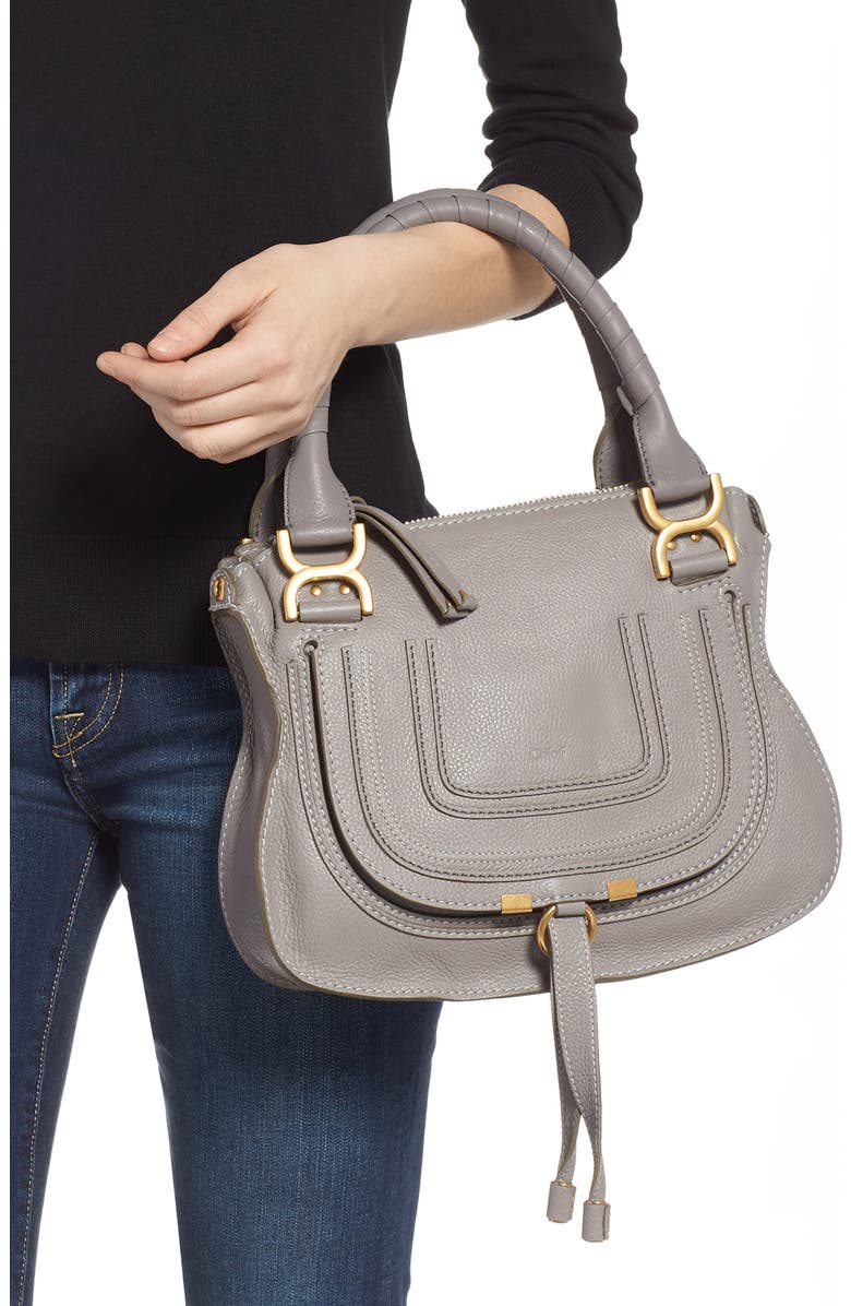 Chloé Small Marcie Leather Satchel, Alternate, color,