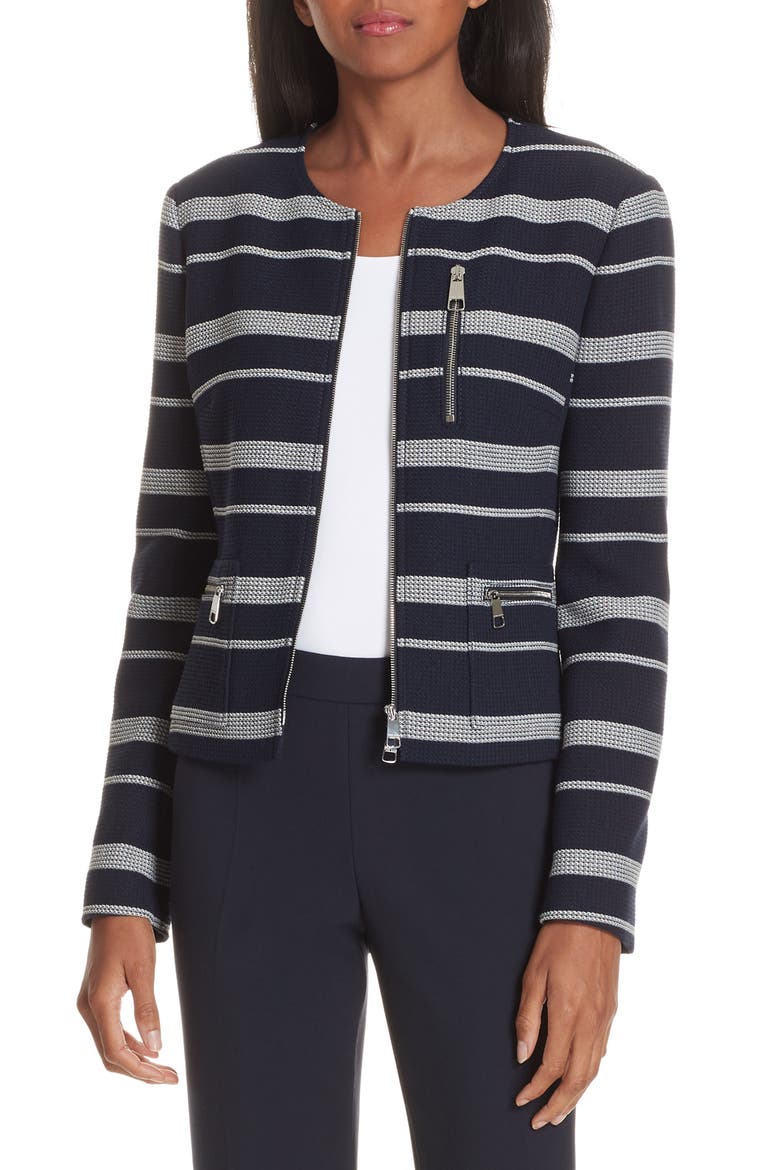 Kanoa Stripe Jacket, Main, color, DARK NAVY FANTASY