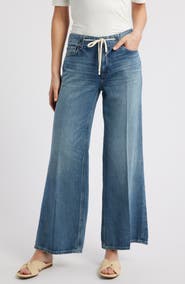 PAIGE Zoey Tie Waist Wide Leg Jeans