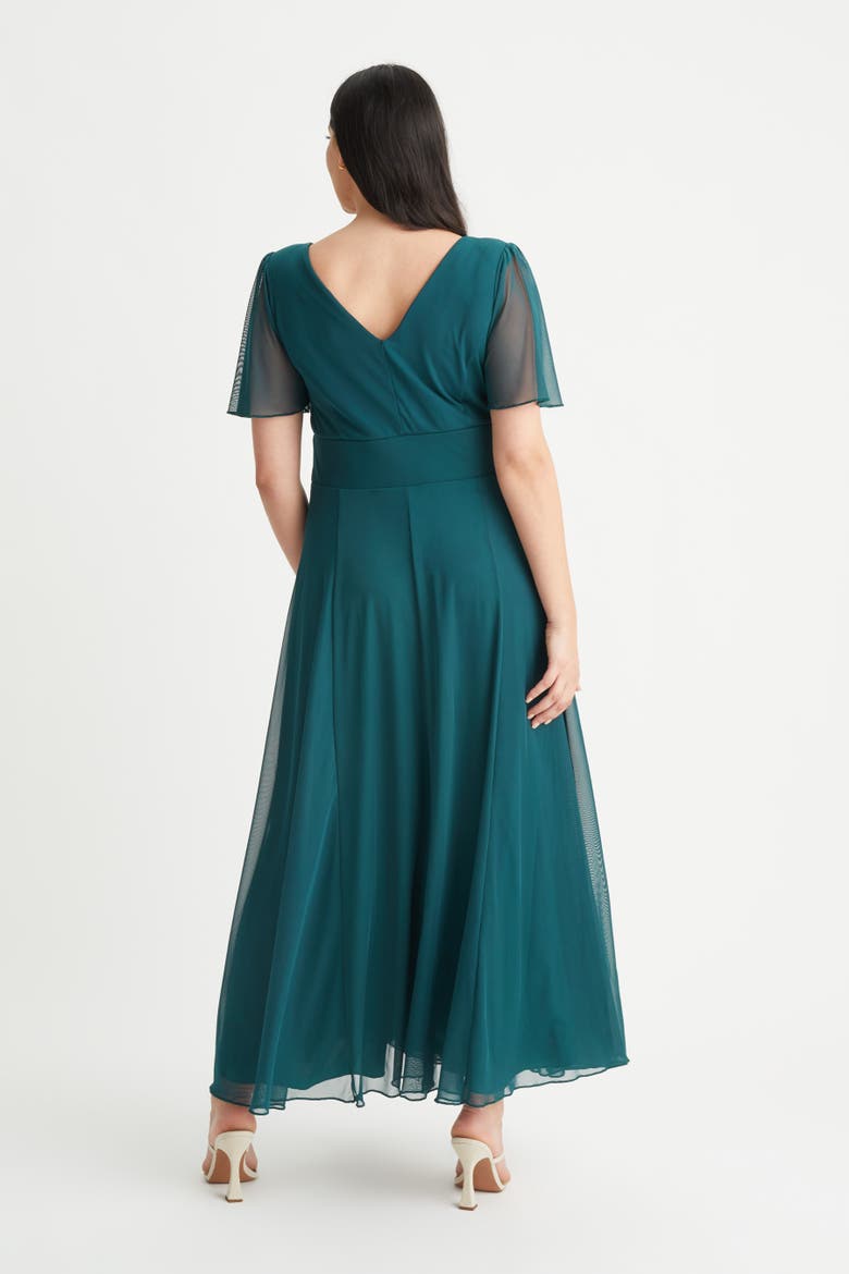 Isabelle Angel Sleeve Maxi Dress, Alternate, color, Green