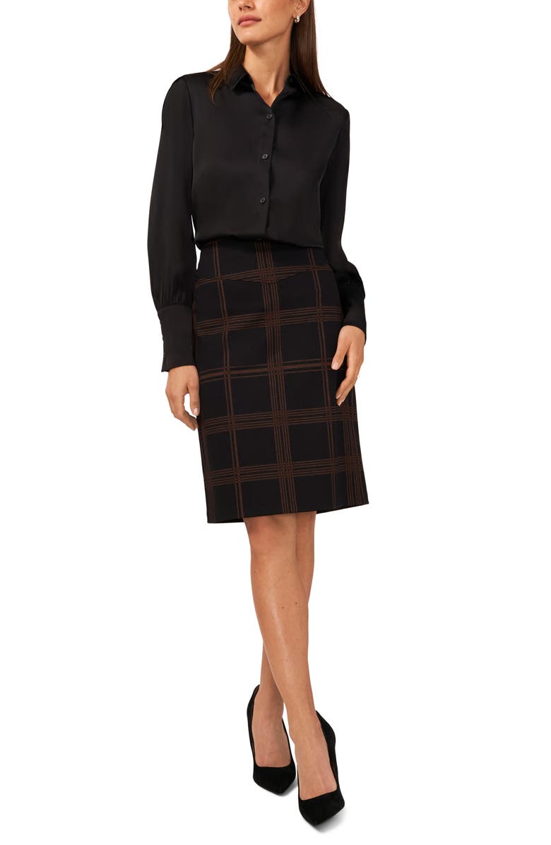 Halogen<sup>®</sup> Plaid Seamed Pencil Skirt, Alternate, color,