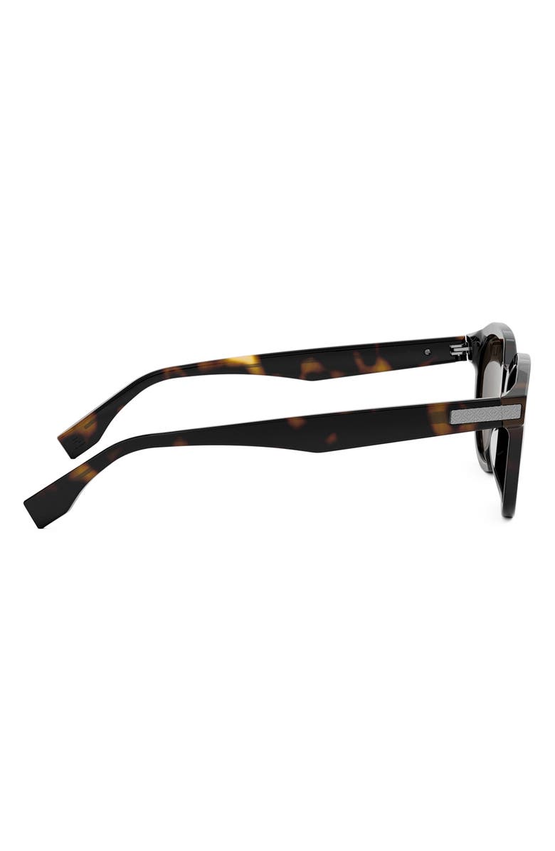 Fendi 'Fendi Essential 52mm Rectangular Sunglasses, Alternate, color, Dark Havana / Brown