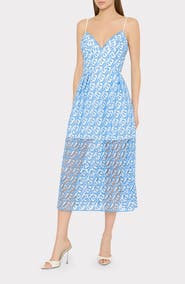 Milly Hazel Embroidered Midi Dress