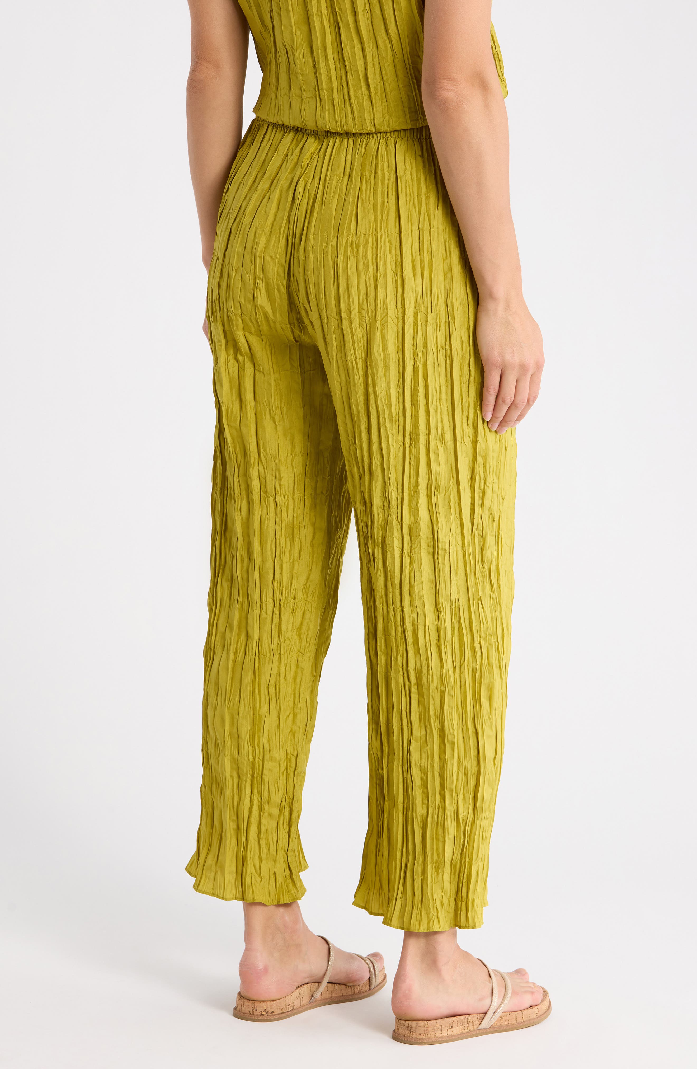 Crinkled Silk Wide Leg Pants - image 2