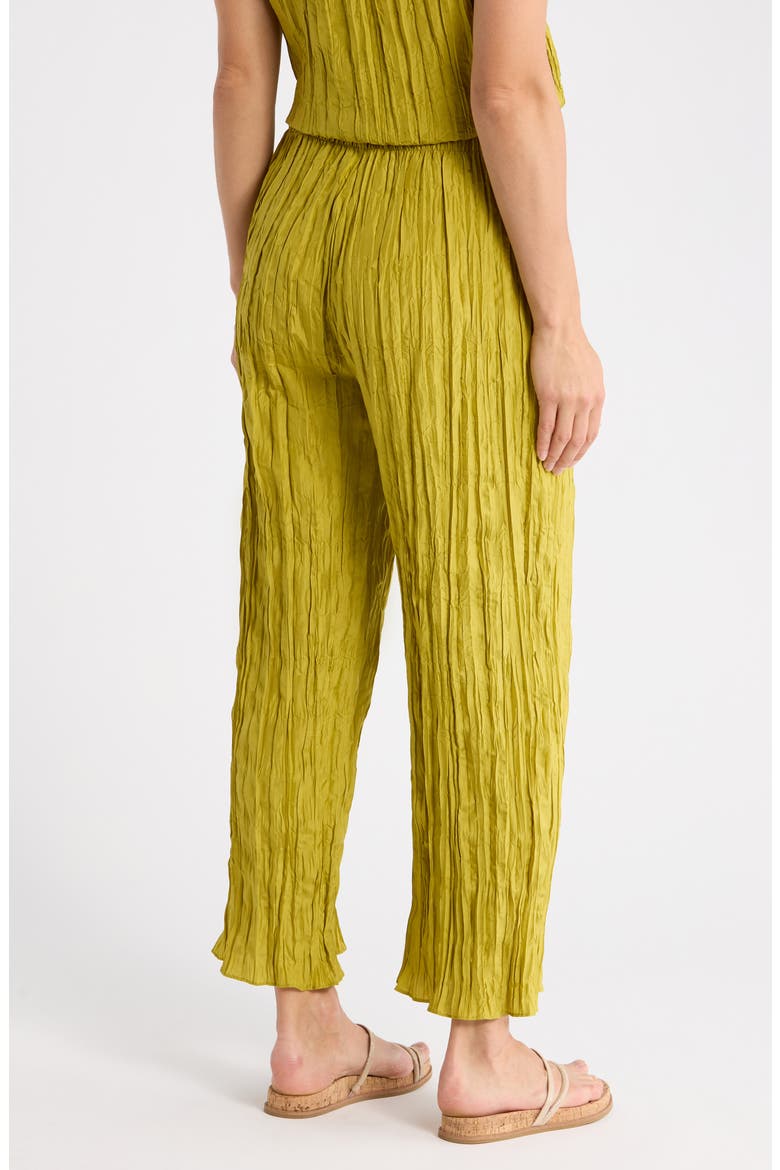 Crinkled Silk Wide Leg Pants, Alternate, color, GOLDEN PEAR