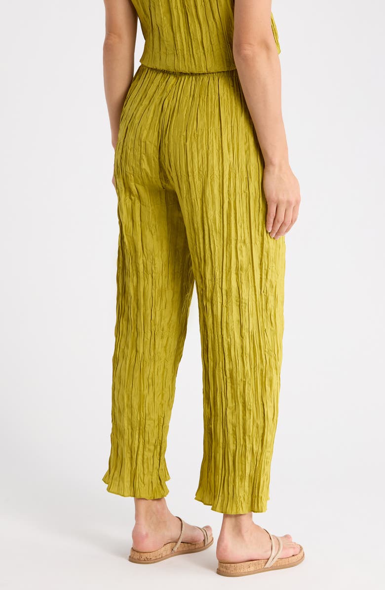 Eileen Fisher Crinkled Silk Wide Leg Pants, Alternate, color, Golden Pear