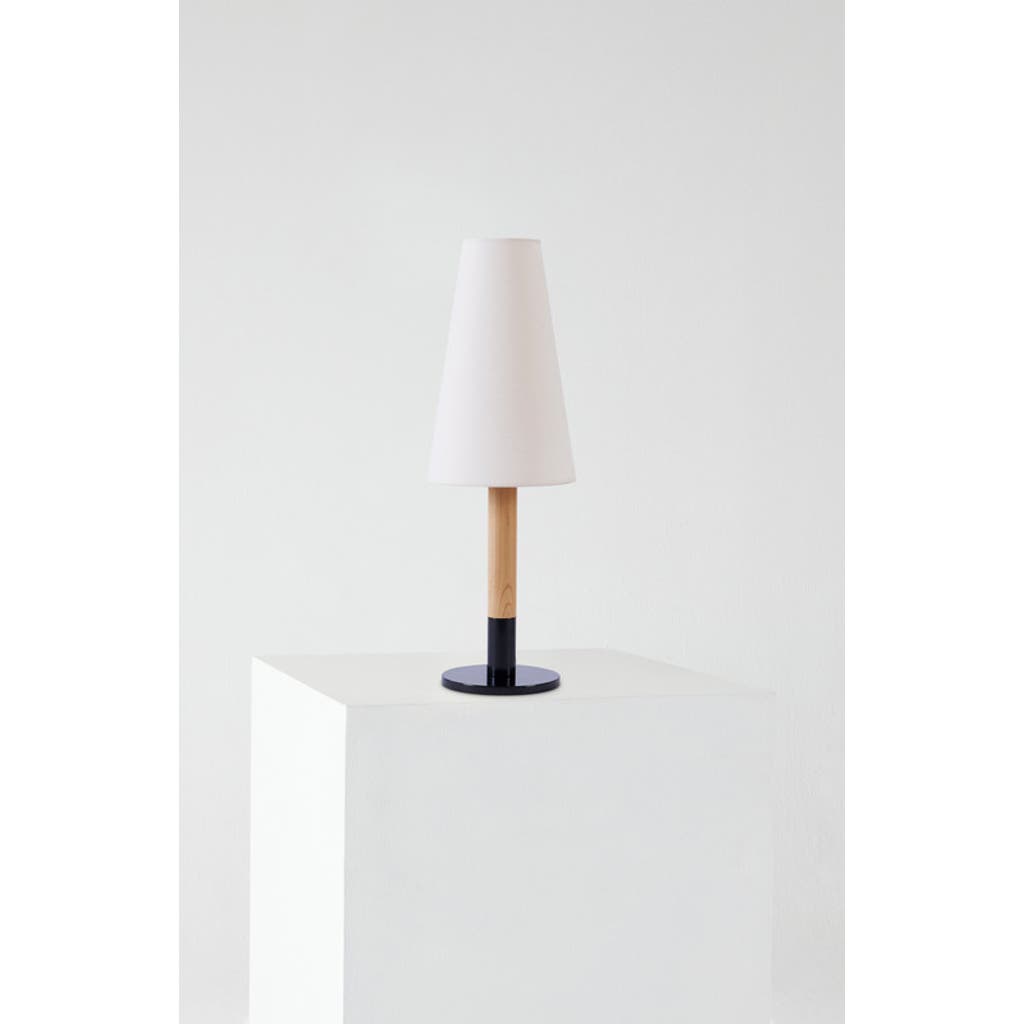 Brightech Arthur 18" Led Table Lamp With Wood Accent And Classic Silhouette, Bulb Included In Neutral