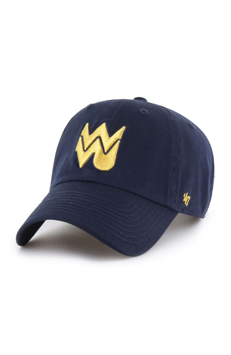 '47 Men's '47 Navy West Virginia Mountaineers Vault Clean Up Adjustable Hat, Main, color, 