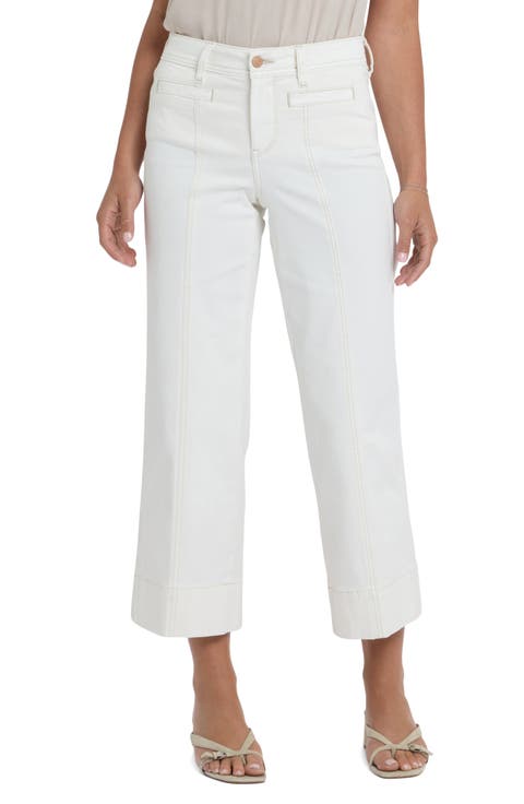 NYDJ Teresa Seamed Ankle Wide Leg Jeans (Vintage White) (Regular & Petite)