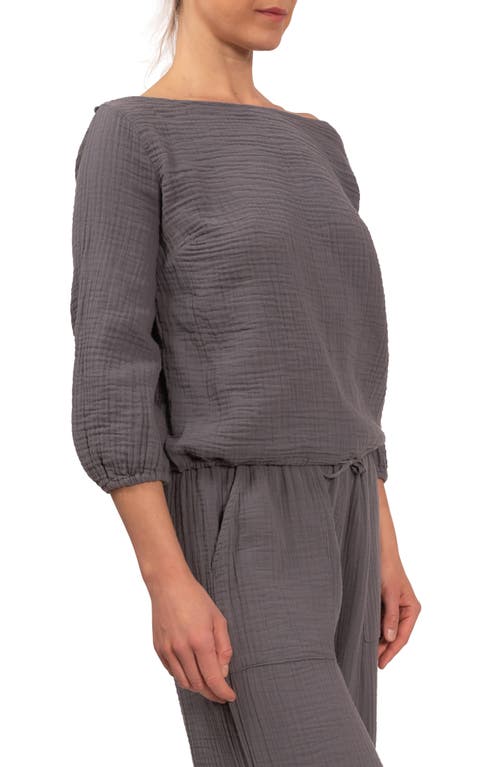 Everyday Ritual Penny Off The Shoulder Lounge Top In Slate