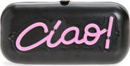 Moschino Light-Up Neon Ciao! Faux Leather Clutch