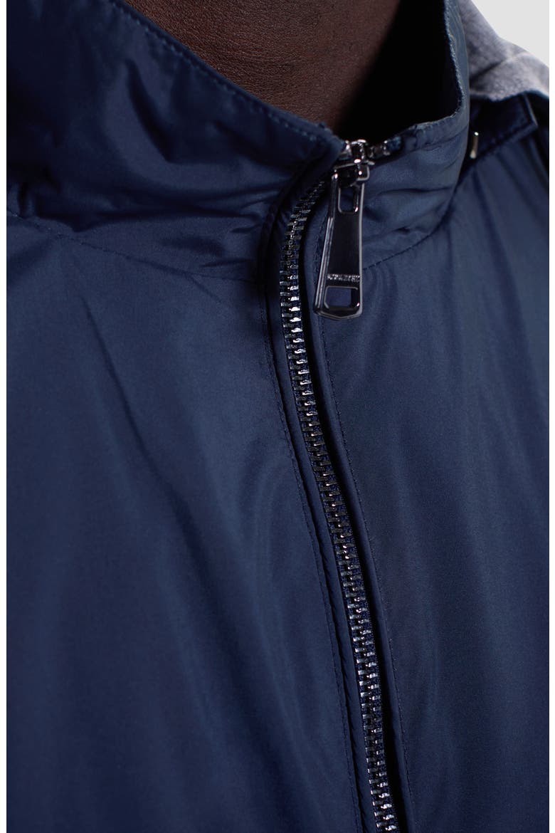 Water Repellent Windbreaker with Removable Drawstring Hood, Alternate, color, NAVY