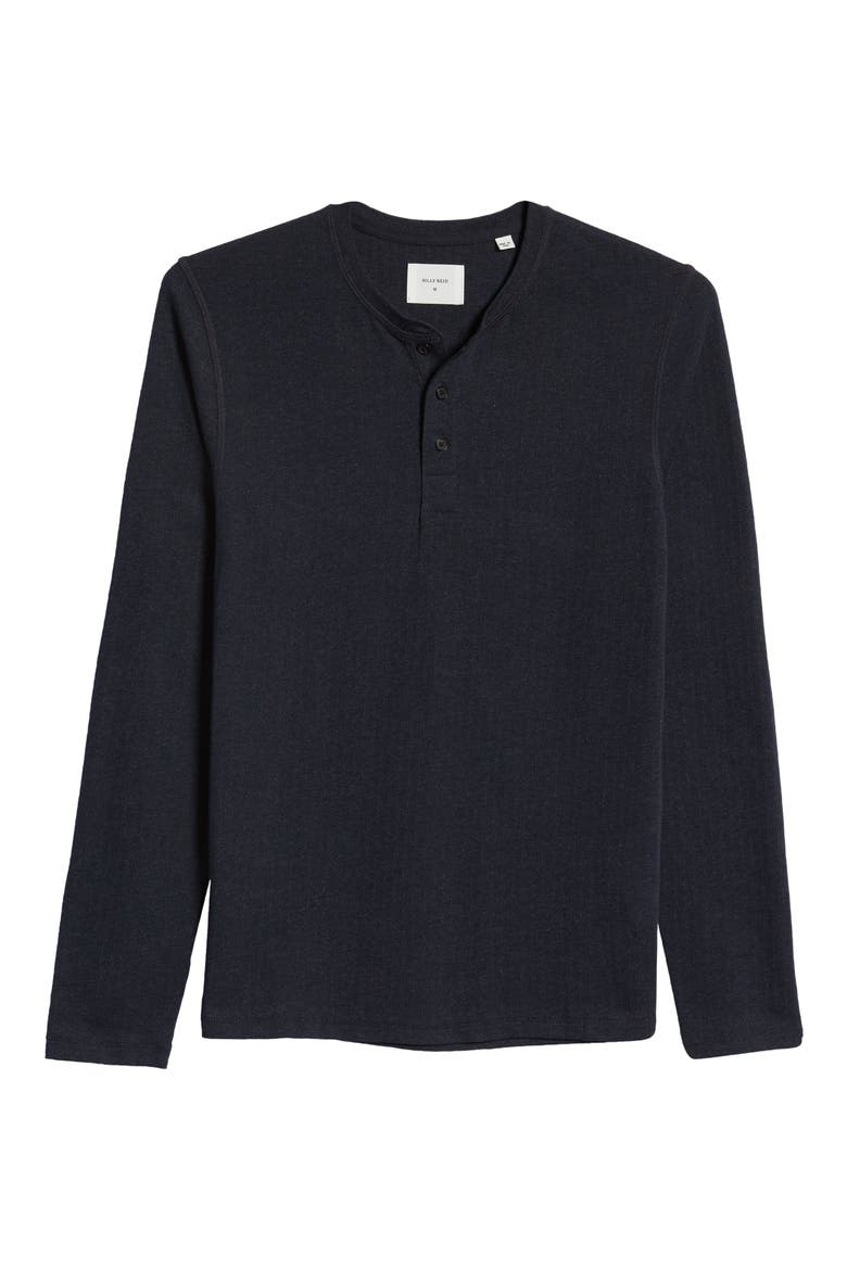 Herringbone Terry Long Sleeve Henley T-Shirt, Alternate, color, TRUE NAVY