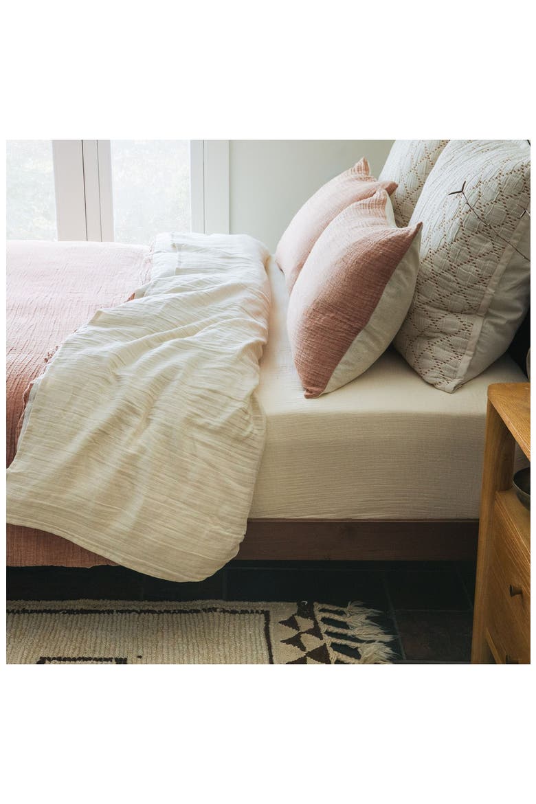 Dune Crinkled Cotton Gauze 4-Piece Sheet Set, Alternate, color, SANDSTONE