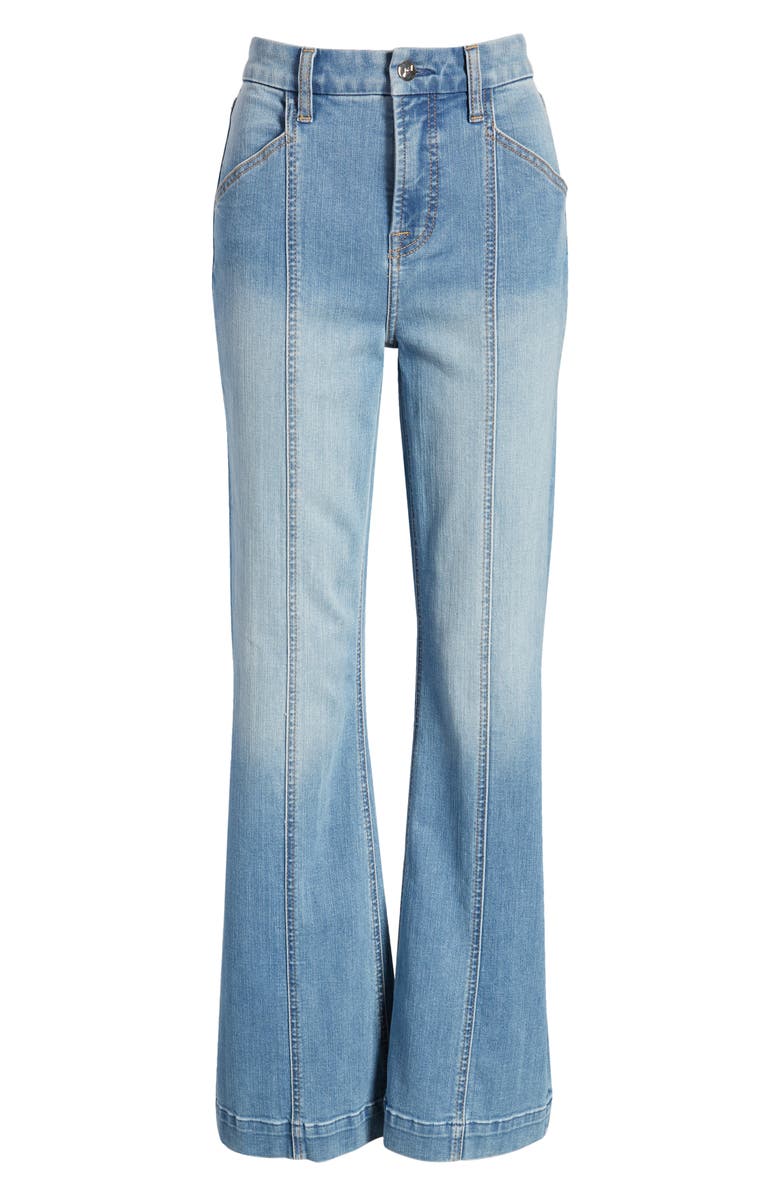 JEN7 by 7 For All Mankind Pintuck High Waist Wide Leg Trouser Jeans, Alternate, color,