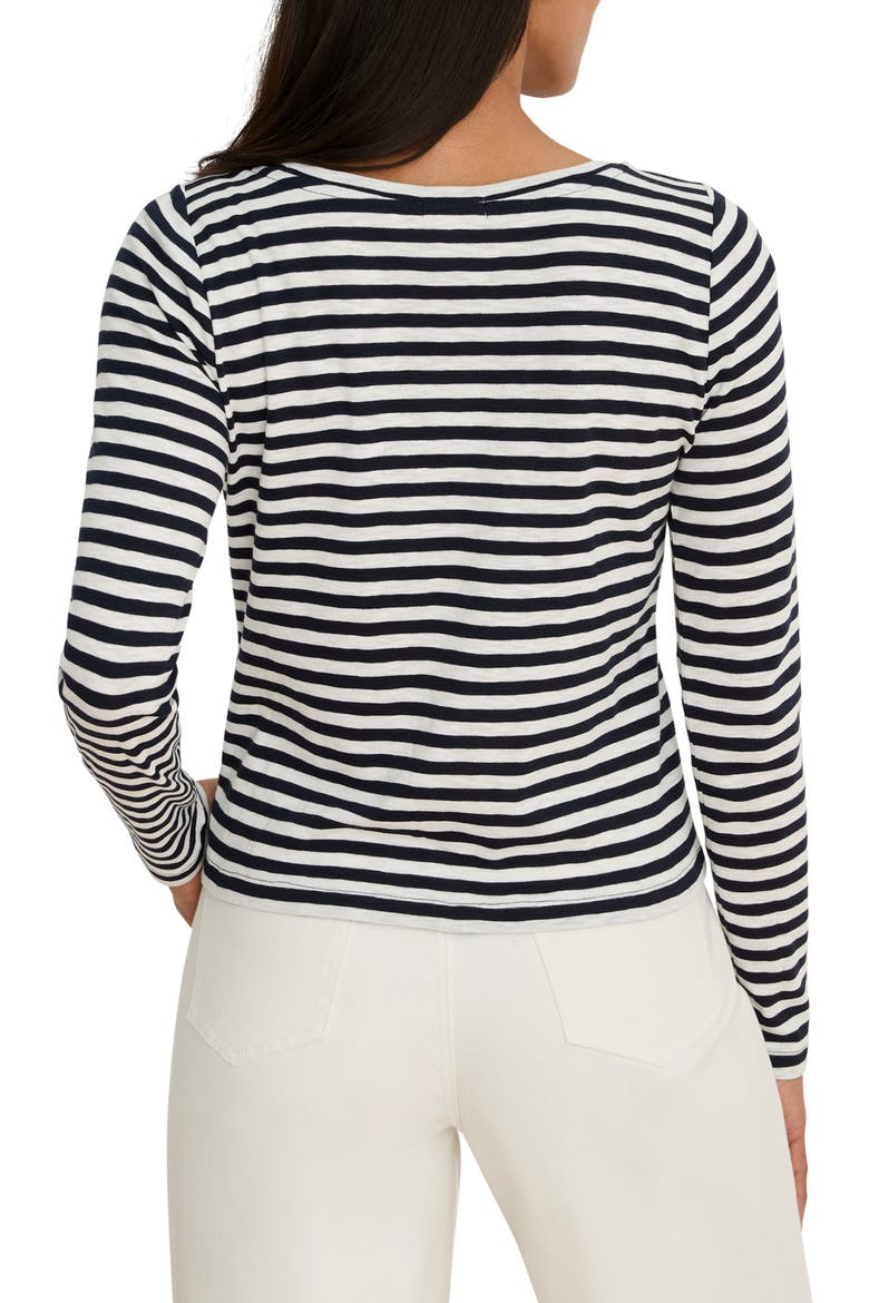 Cape Stripe Rib Cotton Blend Boat Neck T-Shirt, Alternate, color, INDIGO MULTI
