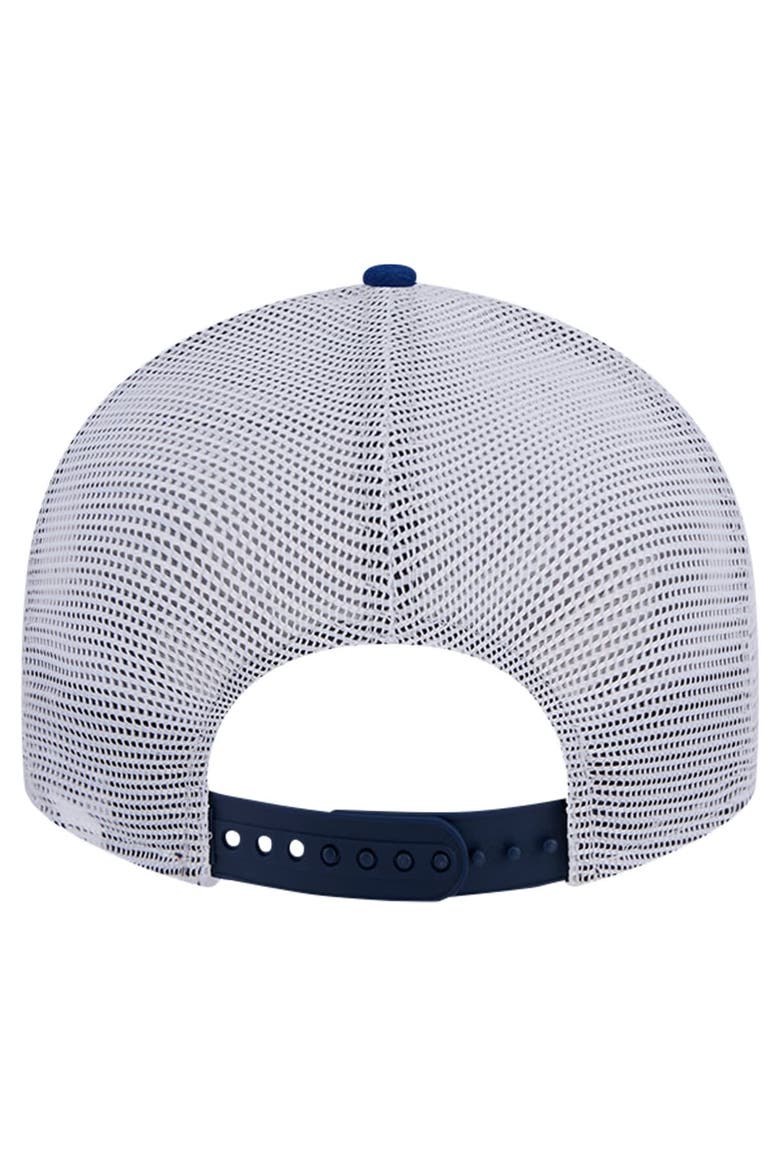 Men's New Era Navy Penn State Nittany Lions Throwback Circle Patch 9FIFTY Trucker Snapback Hat, Alternate, color, Navy