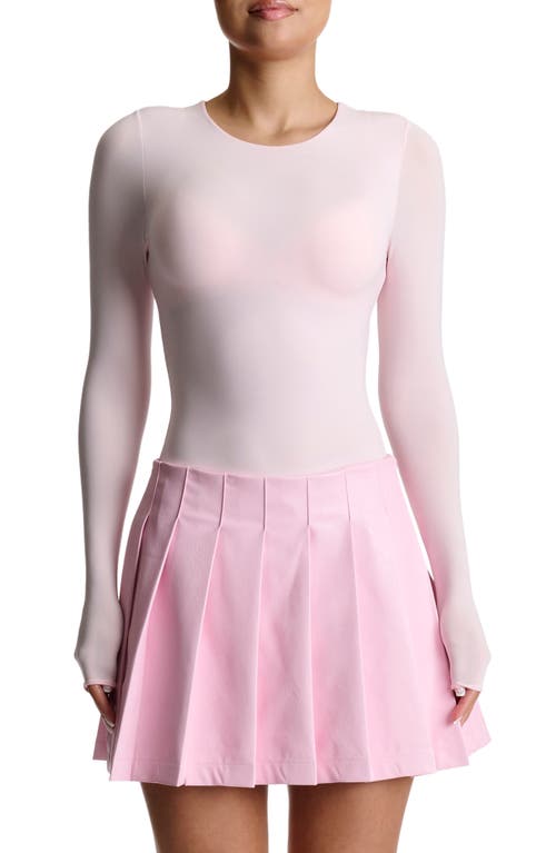 Naked Wardrobe Crewneck Bodysuit In Pink