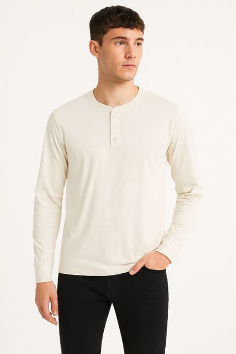 Mens Long Sleeve Henley Shirt