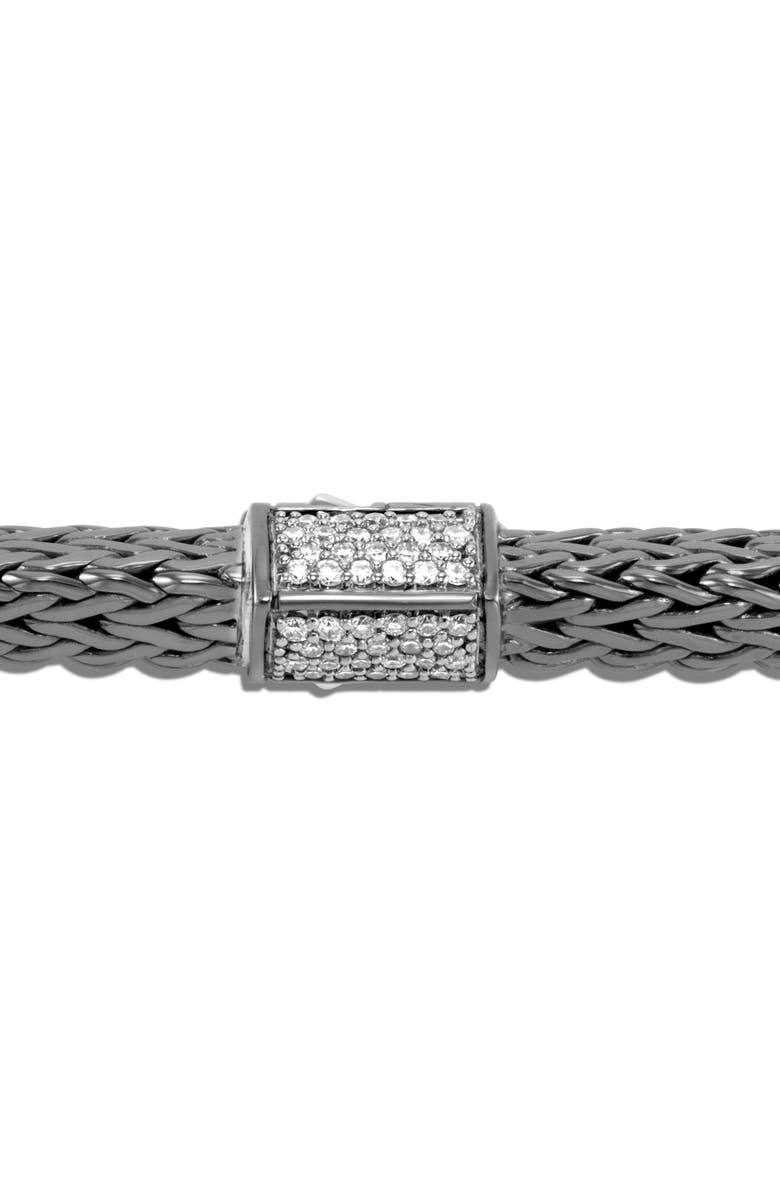 John Hardy Tiga Chain 6.4mm Black Rhodium Diamond Pavé Bracelet, Alternate, color, 