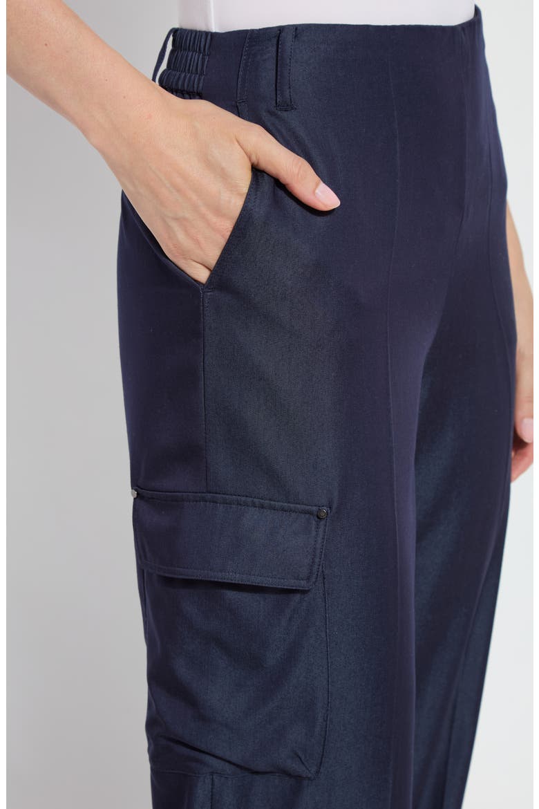 Monique Tailored Crop Cargo Pants, Alternate, color, SOLID INDIGO