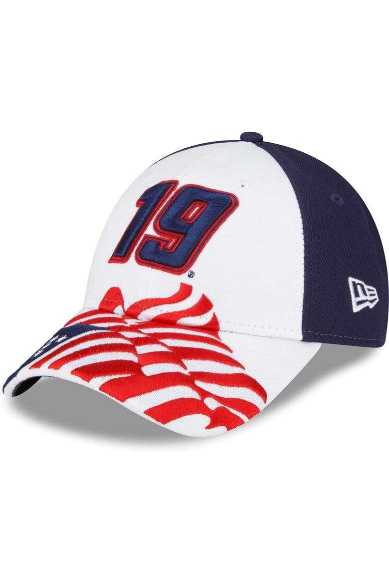 Men's New Era White/Blue Martin Truex Jr 9FORTY Americana Snapback Adjustable Hat, Main, color, White