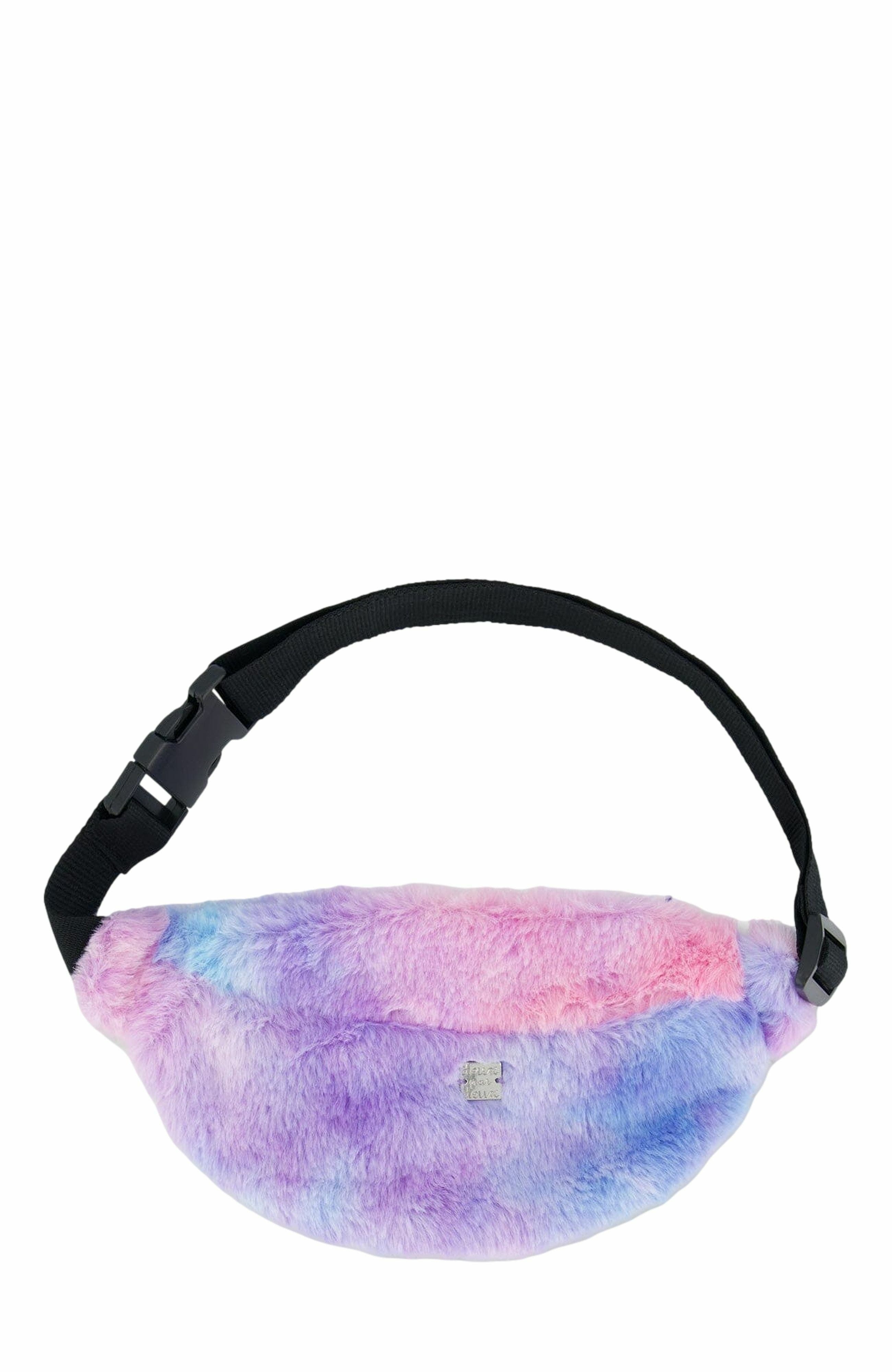 Deux par Deux Girl's Faux Fur Fanny Bag Multicolor, Main, color, 