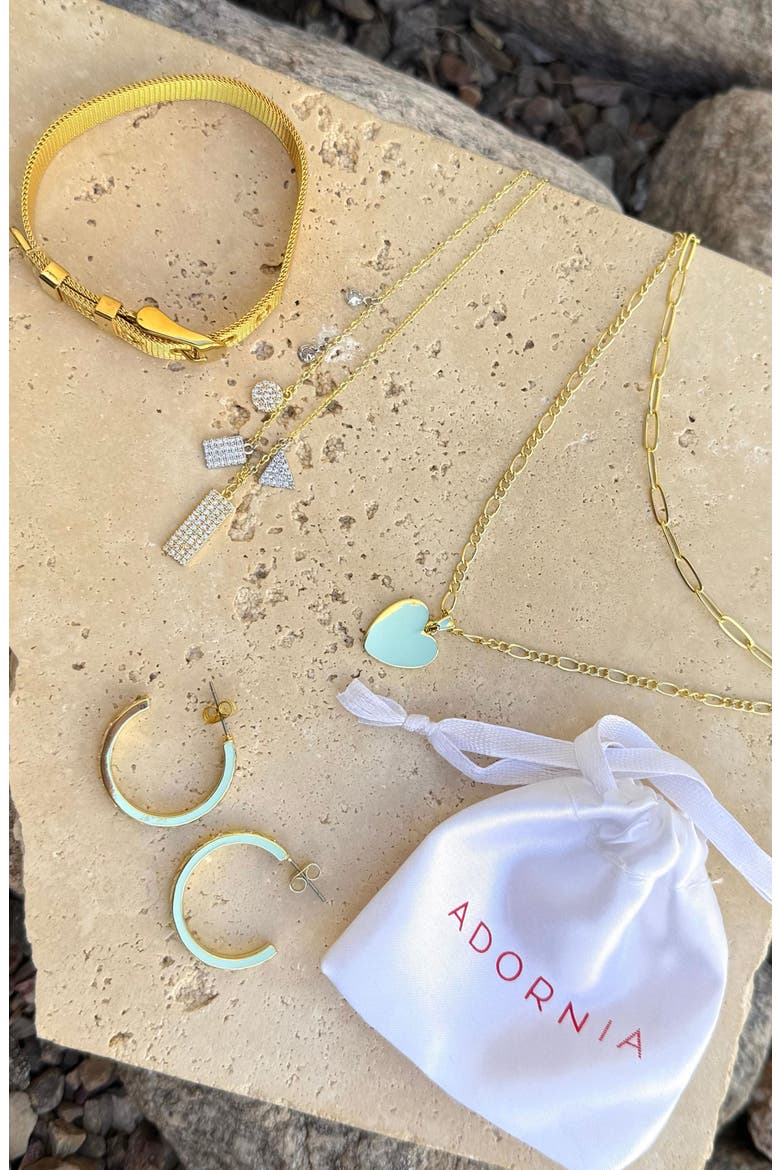 Pendant Necklaces, Bracelet & Hoop Earrings Set, Alternate, color, GOLD