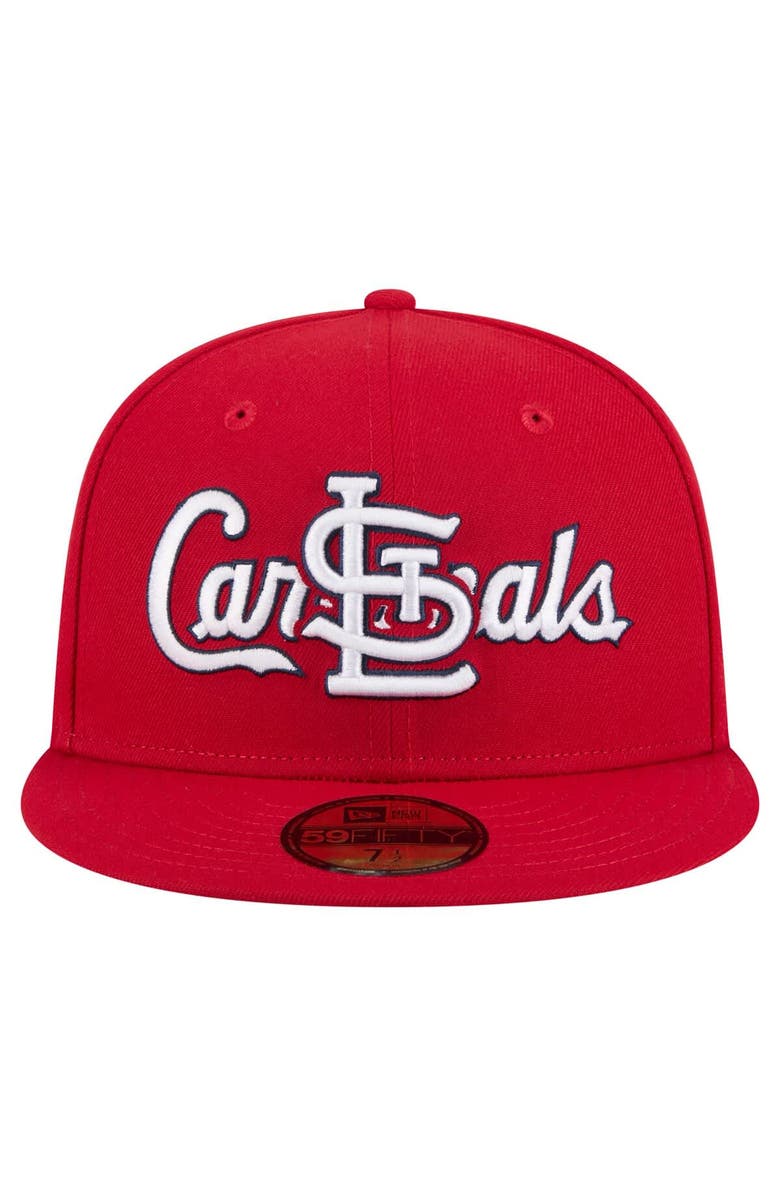 New Era Men's New Era Red St. Louis Cardinals Overlap 59FIFTY Fitted Hat, Alternate, color, Red