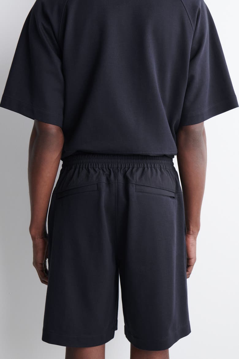 Elasticated Paneled Jersey Shorts, Alternate, color, NAVY