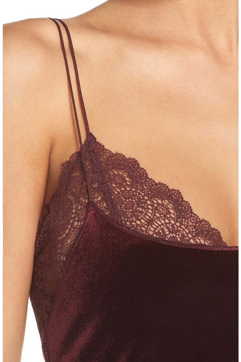 'Yasmine' Velvet Slip, Alternate, color, DARK PURPLE
