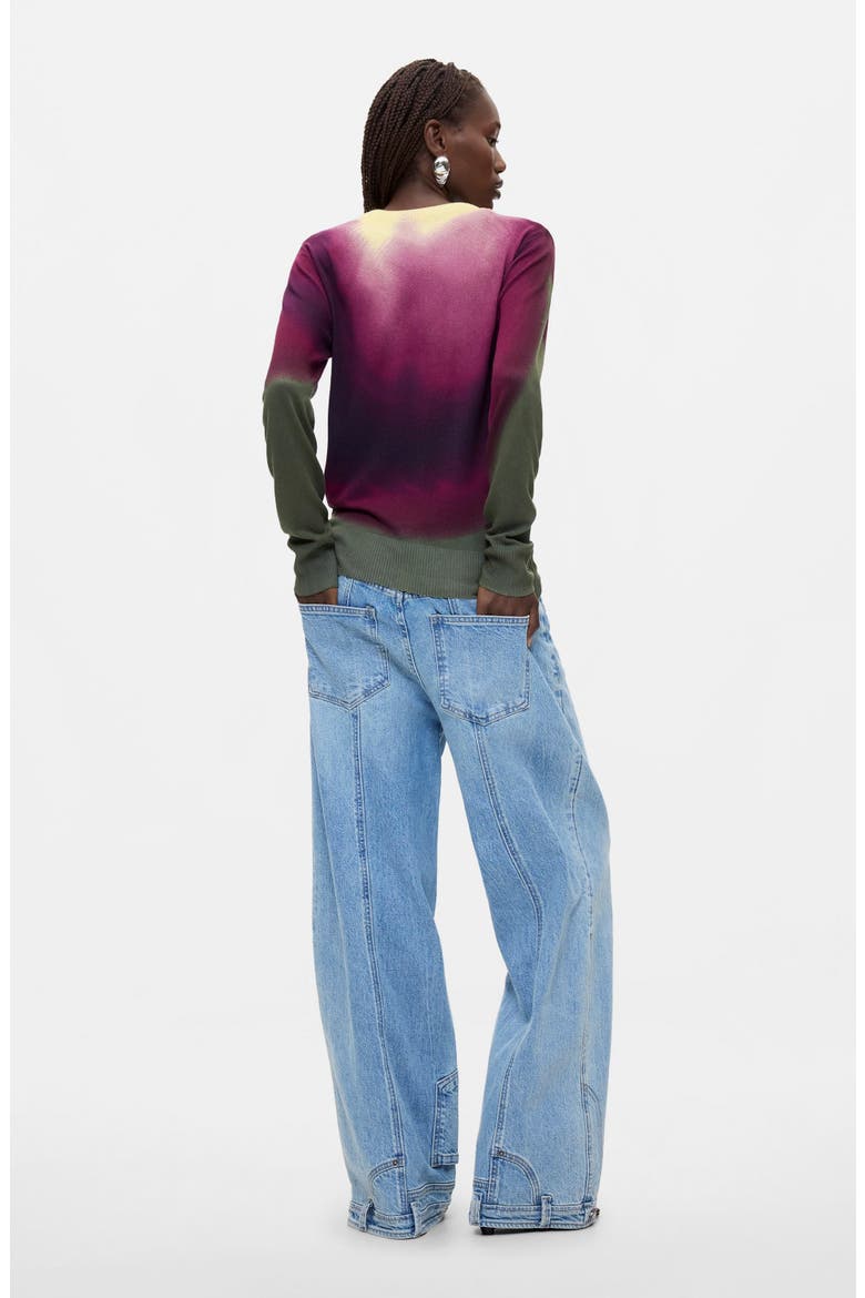 Dip Dye Effect Pullover Sweater, Alternate, color, BURGUNDY