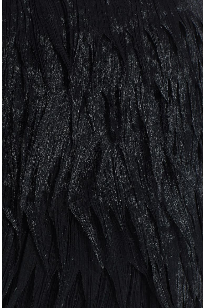 Faux Feather Miniskirt, Alternate, color, BLACK