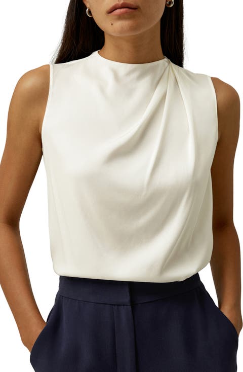 Sleeveless Minimalist Silk Top